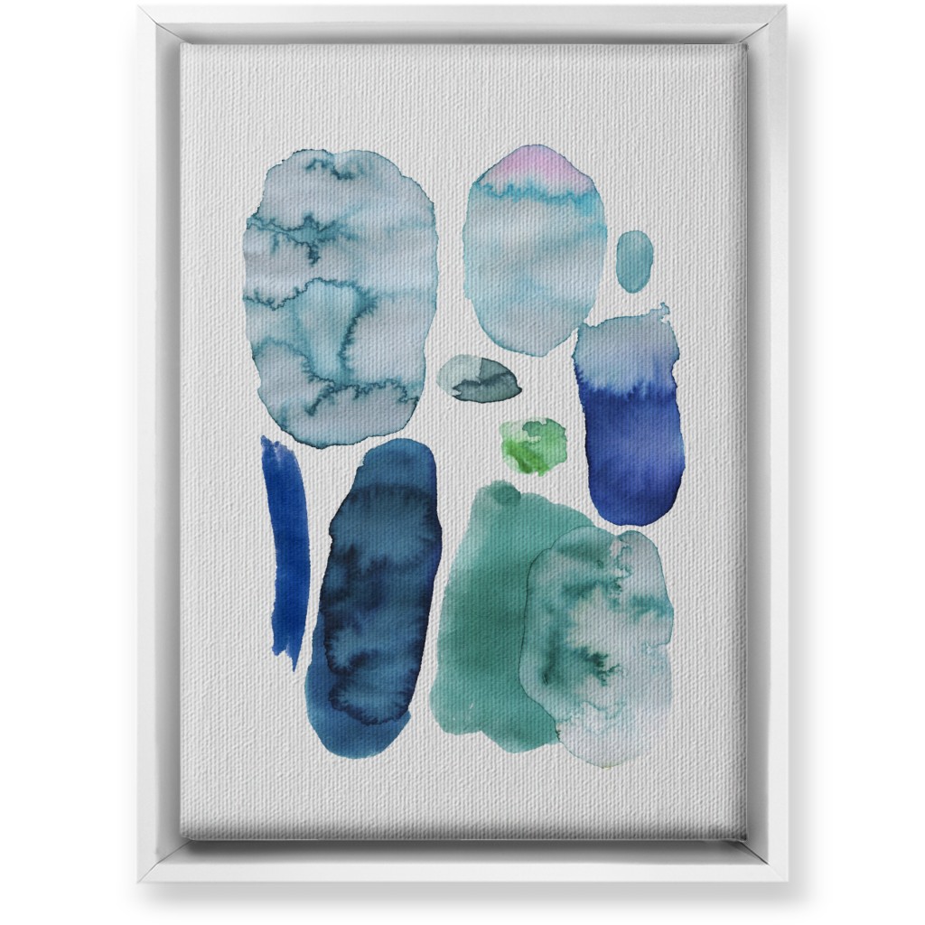 Watercolor Abstract Scandi - Blue and Green Wall Art, White, Single piece, Canvas, 10x14, Blue, True Blue