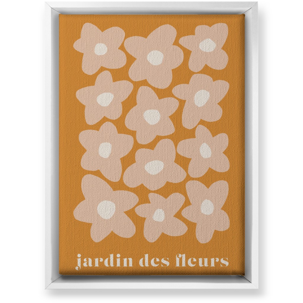 Botanical Graphic Retro Flower Garden Wall Art, White, Single piece, Canvas, 10x14, Orange, Melon
