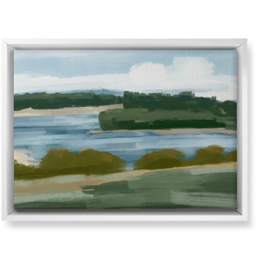 Abstract Lakeside Wall Art, White, Single piece, Canvas, 10x14, Multicolor