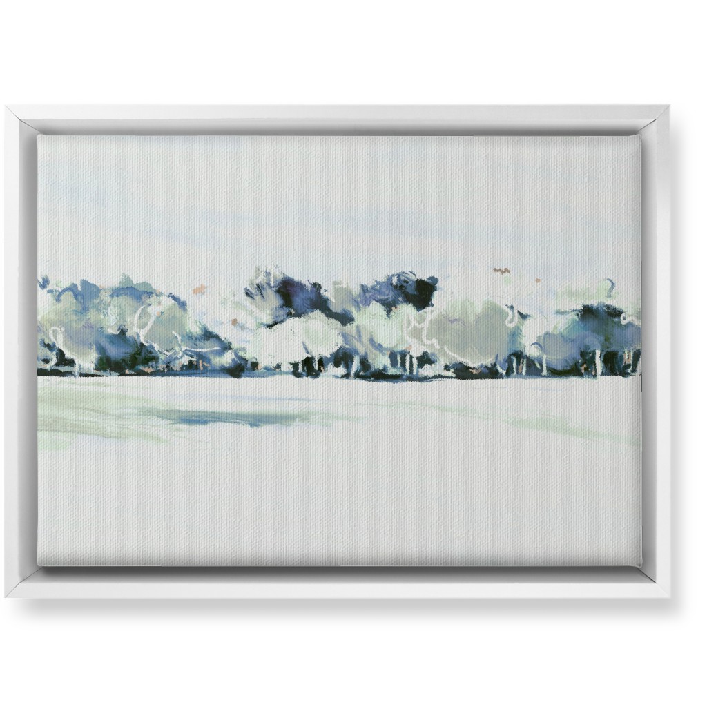 Tree Line Abstract Wall Art, White, Single piece, Canvas, 10x14, Blue
