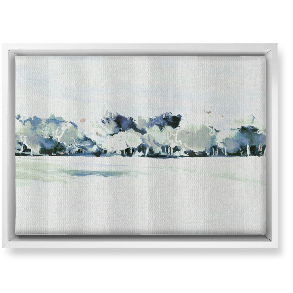 Tree Line Abstract Wall Art, White, Single piece, Canvas, 10x14, Blue, True Blue
