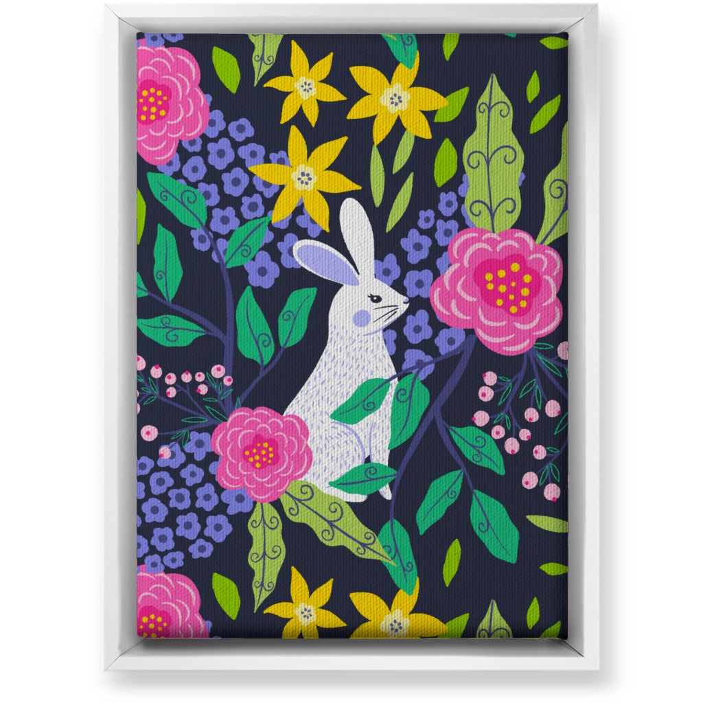 Botanical Bunny - Multi Wall Art, White, Single piece, Canvas, 10x14, Multicolor