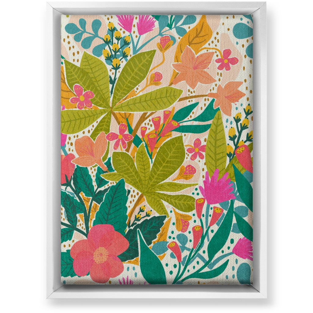 Flowers of Paradise - Multi Wall Art, White, Single piece, Canvas, 10x14, Multicolor