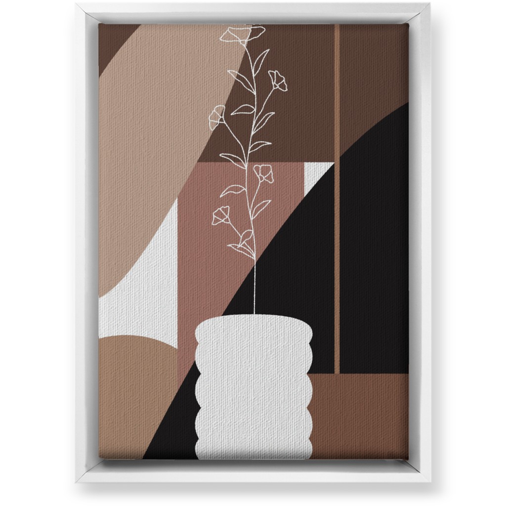 Botanical Abstract Shapes - Neutral Wall Art, White, Single piece, Canvas, 10x14, Beige, Pearl