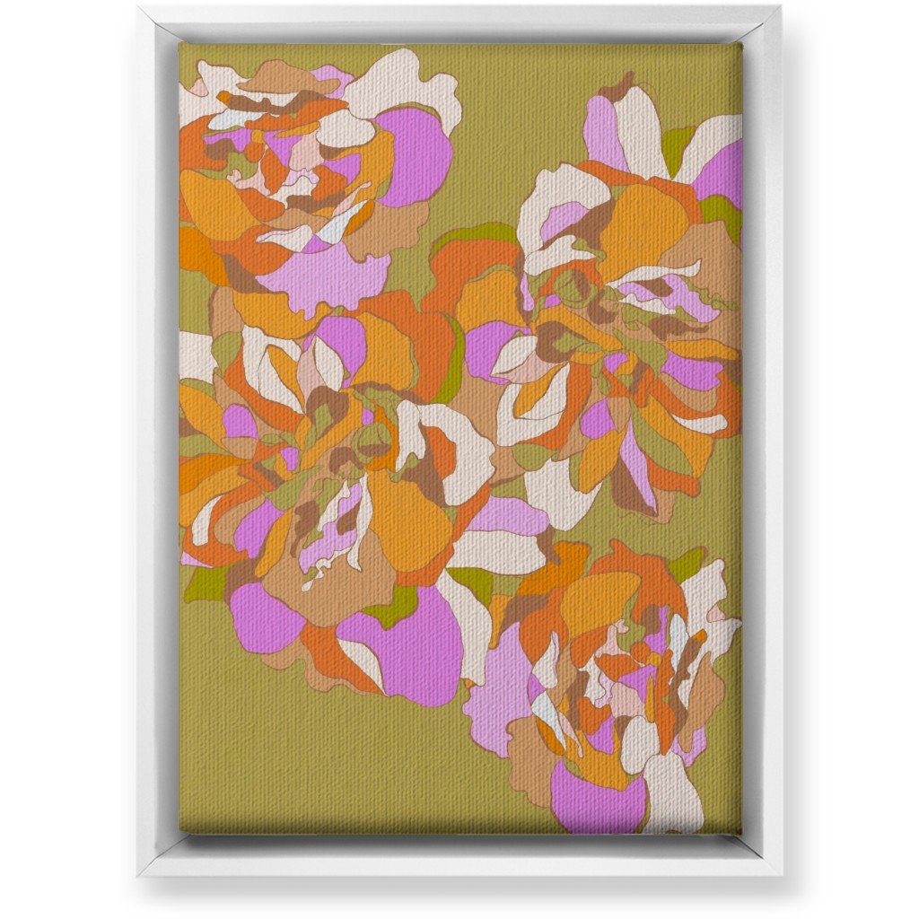 Maxi Boho Peonies Wall Art, White, Single piece, Canvas, 10x14, Orange