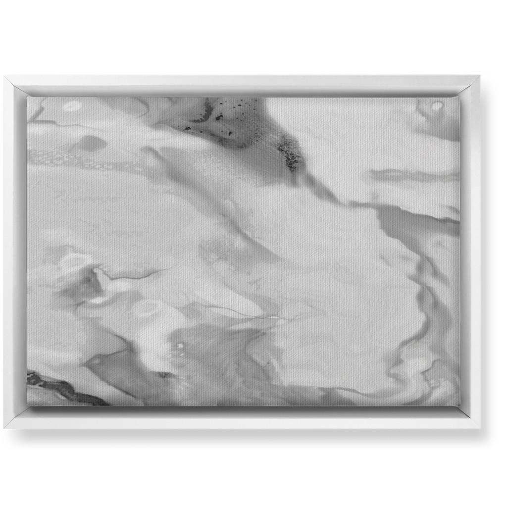 Carerra Marble - Watercolor Wall Art, White, Single piece, Canvas, 10x14, Gray, Gray