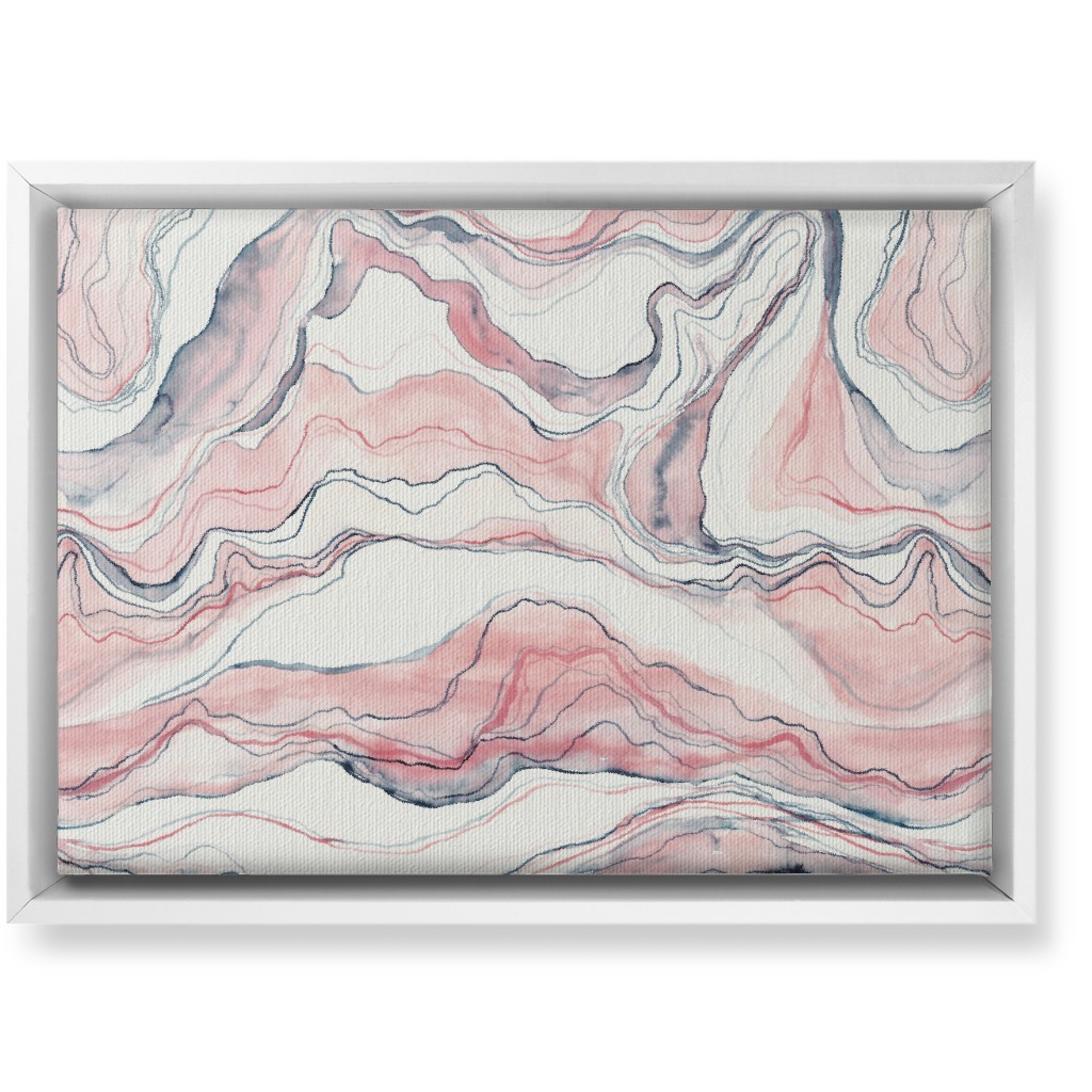 Watercolor Marble Wall Art, White, Single piece, Canvas, 10x14, Pink, Quartz