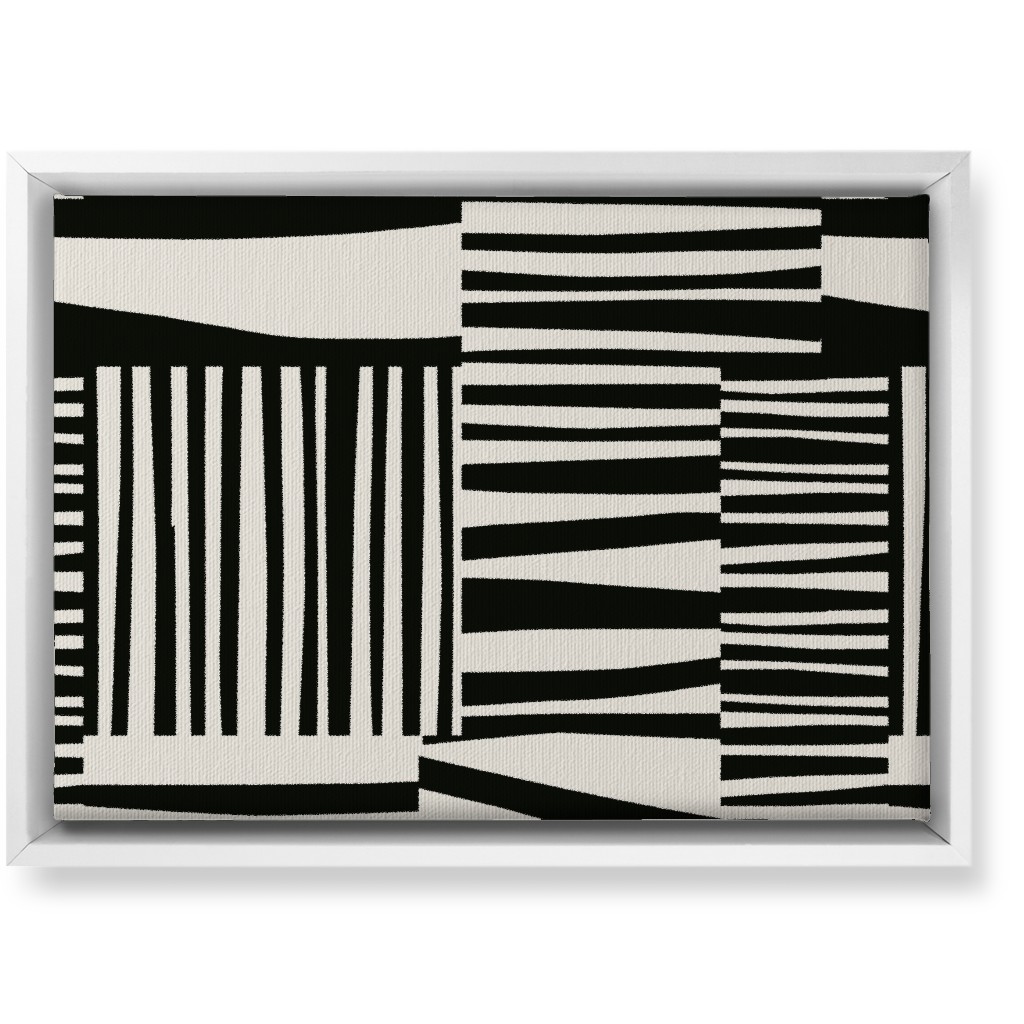 Twiggy Stripes Wall Art, White, Single piece, Canvas, 10x14, Black, Black