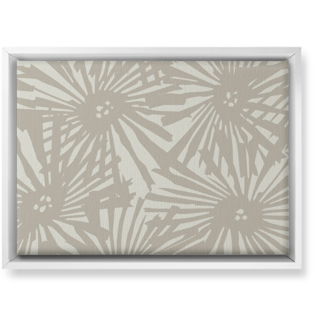 Large Cactus Flower Bloom - Beige Wall Art, White, Single piece, Canvas, 10x14, Beige, Pearl