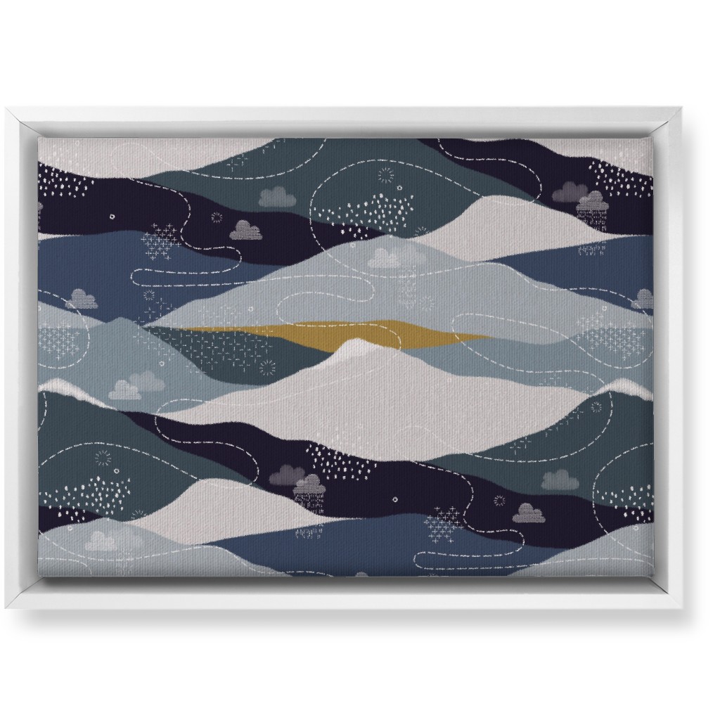 Ever Blue Mountains Wall Art, White, Single piece, Canvas, 10x14, Blue