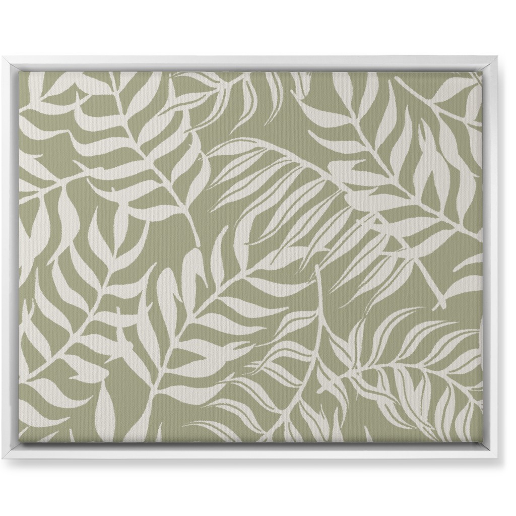 Moving Palms Wall Art, White, Single piece, Canvas, 16x20, Green