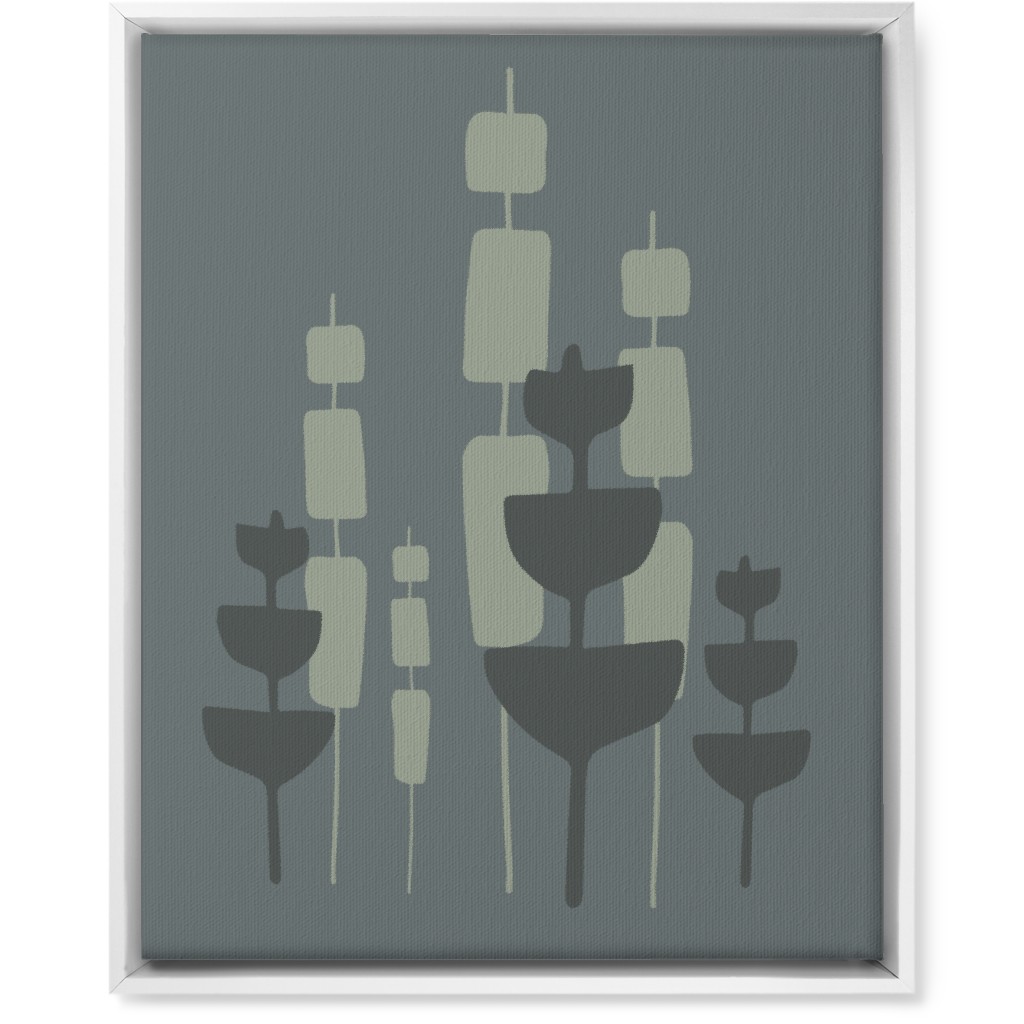 Cattail & Pods Wall Art, White, Single piece, Canvas, 16x20, Gray