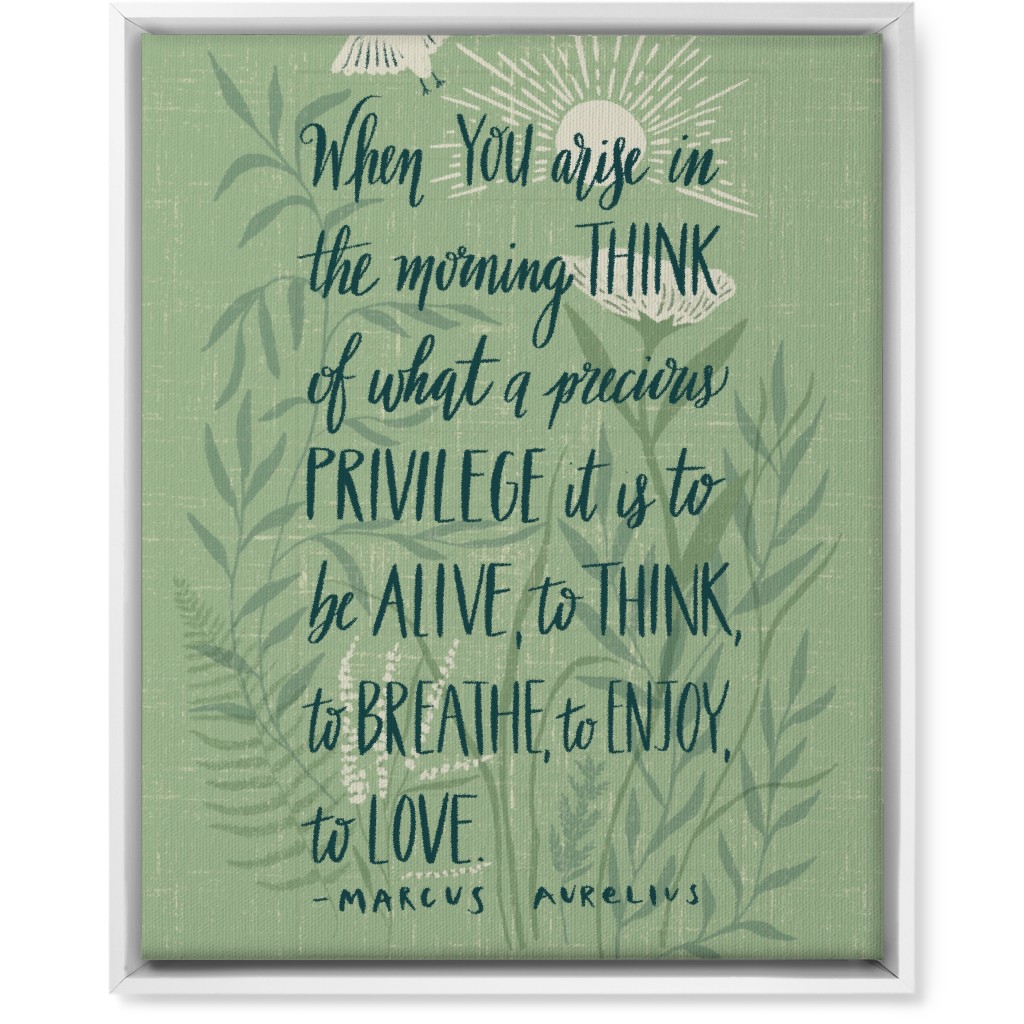 Precious Morning Wall Art, White, Single piece, Canvas, 16x20, Green, Julep