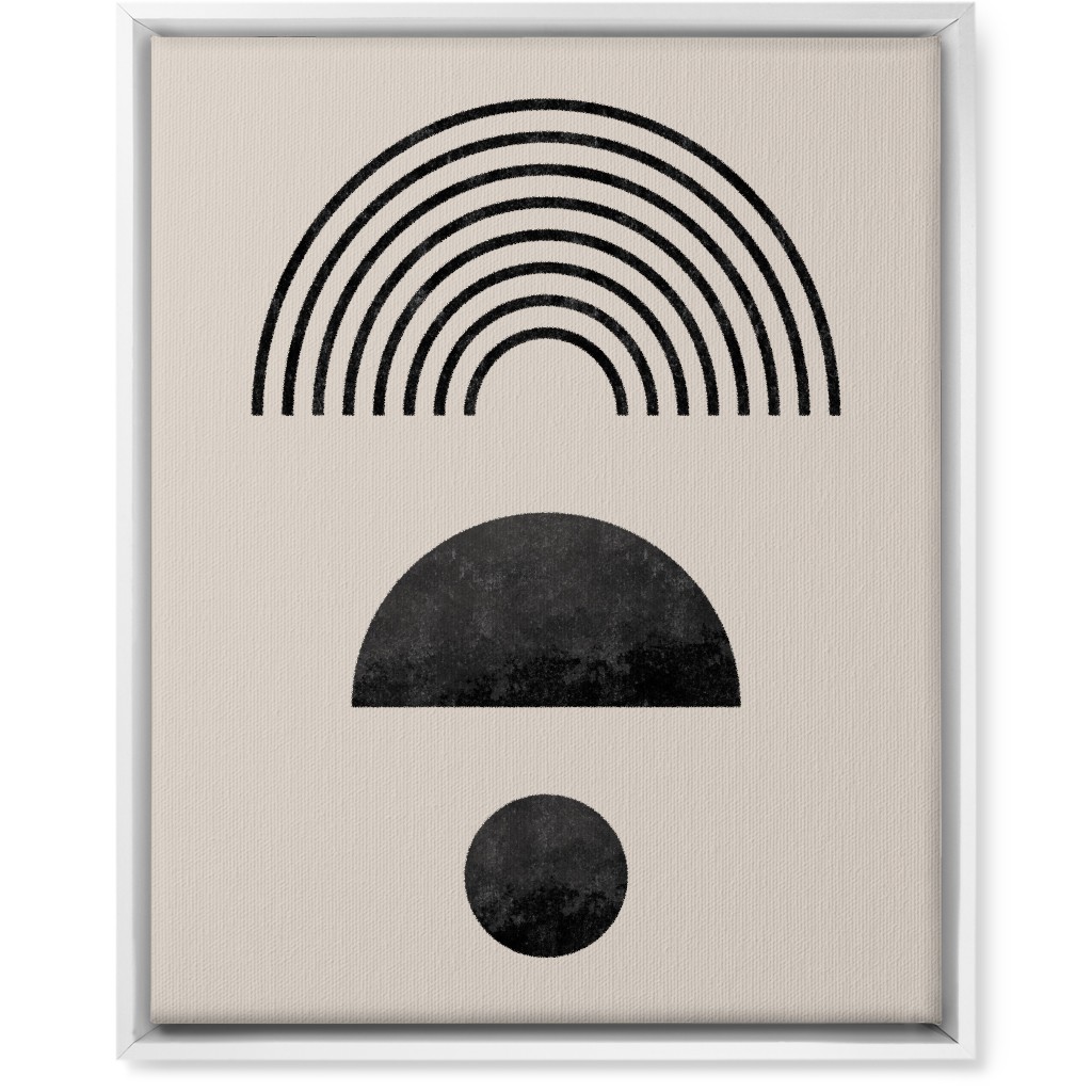 Minimal Rainbow and Geometric - Neutral Wall Art, White, Single piece, Canvas, 16x20, Beige, Pearl