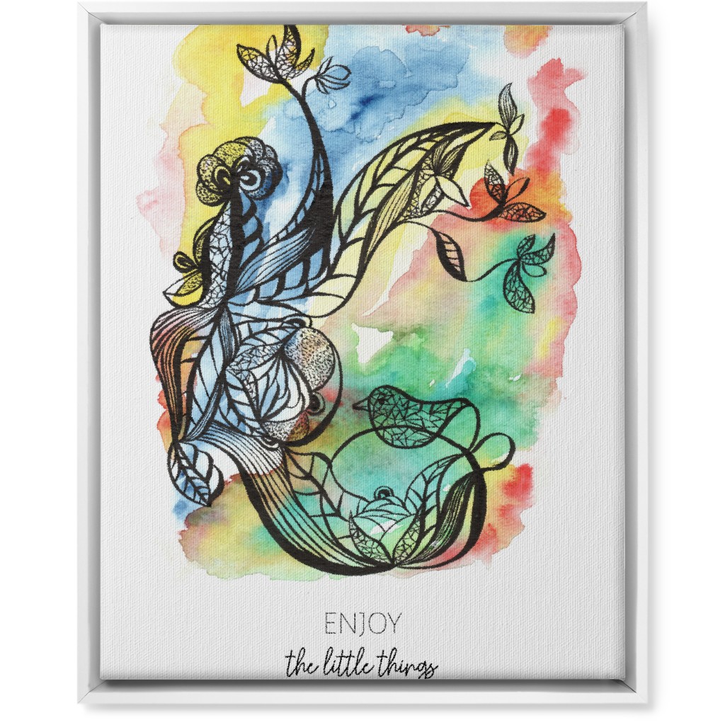Enjoy the Little Things - Multi Wall Art, White, Single piece, Canvas, 16x20, Multicolor