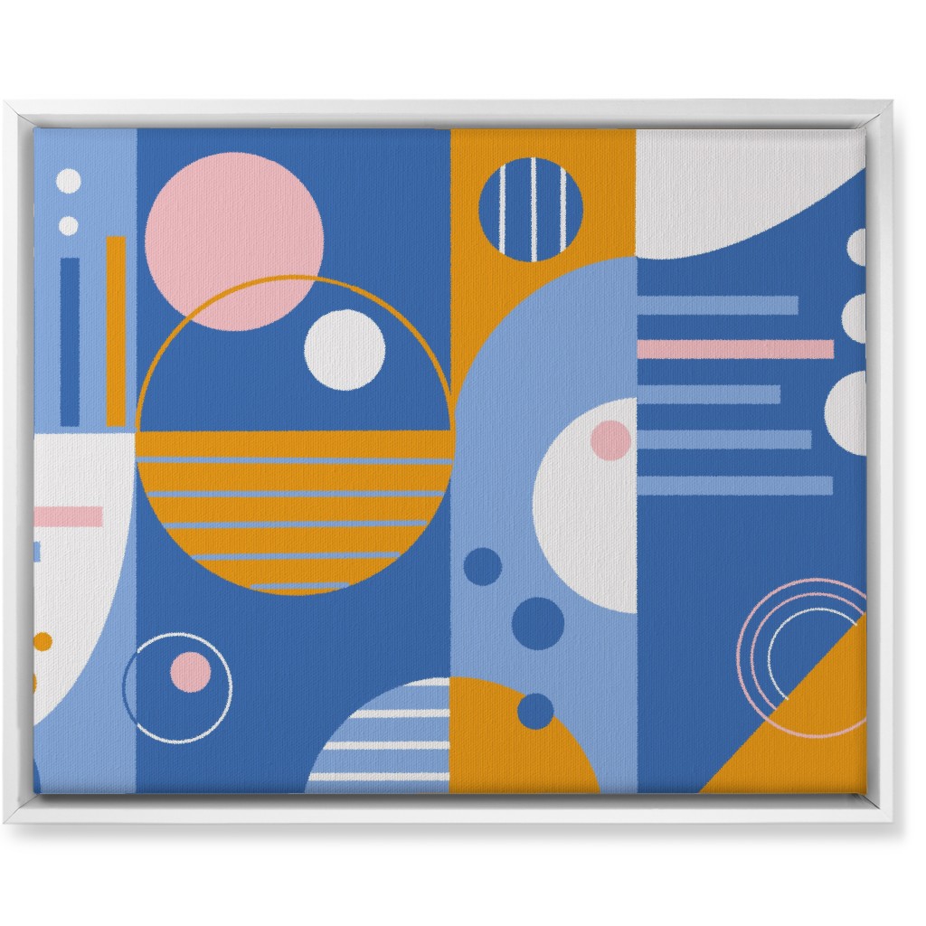 Abstract Playground - Multi Wall Art, White, Single piece, Canvas, 16x20, Blue, True Blue