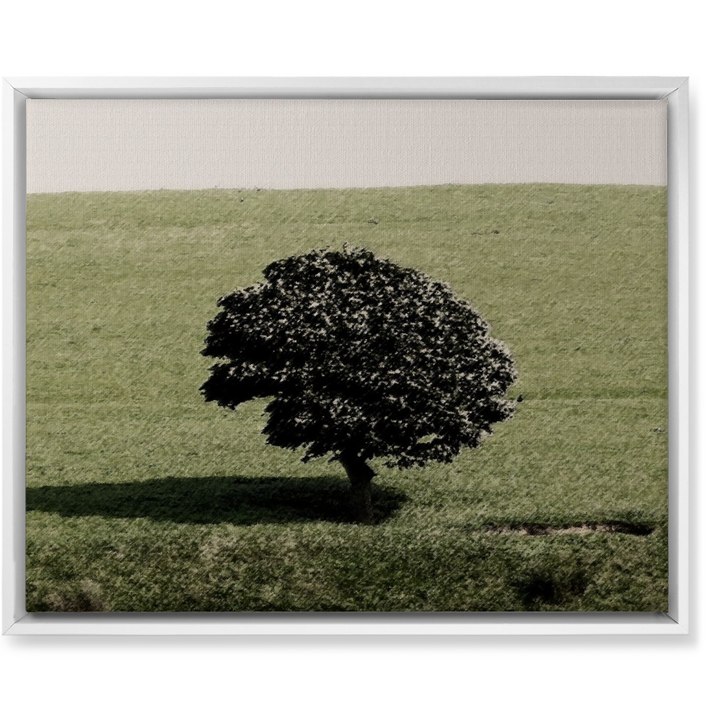 Cotton Wood Tree Wall Art, White, Single piece, Canvas, 16x20, Green, Classic Green