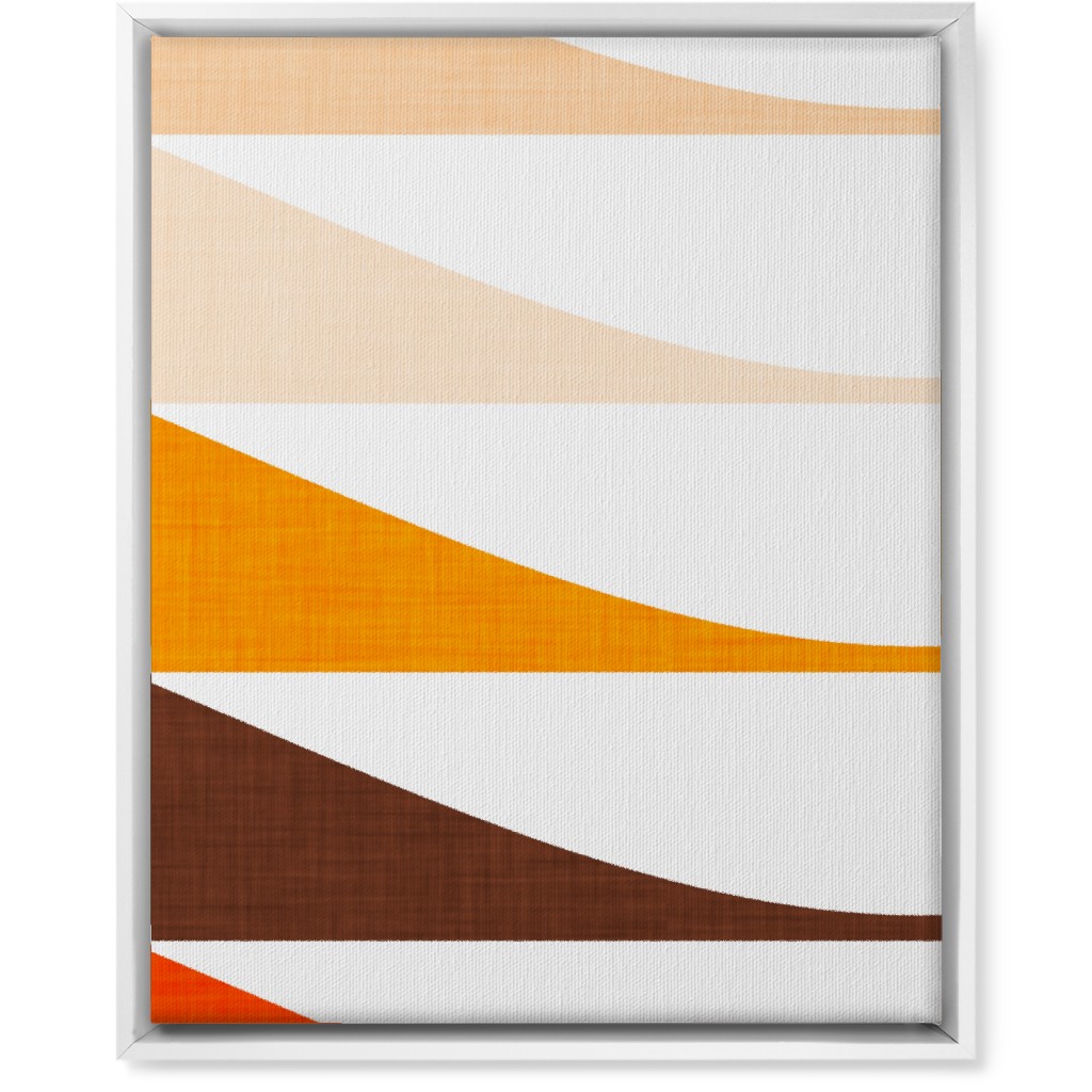 Retro Waves - Warm Wall Art, White, Single piece, Canvas, 16x20, Multicolor