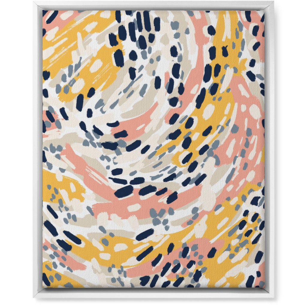 Abstract Painterly Swirls, Dots and Brushstrokes - Multi Wall Art, White, Single piece, Canvas, 16x20, Multicolor