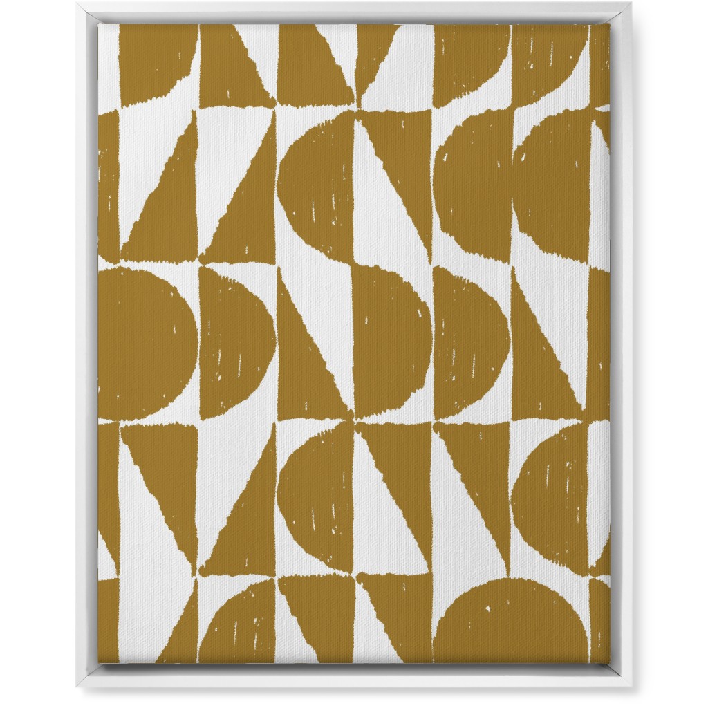 Mod Shapes Wall Art, White, Single piece, Canvas, 16x20, Yellow, Golden