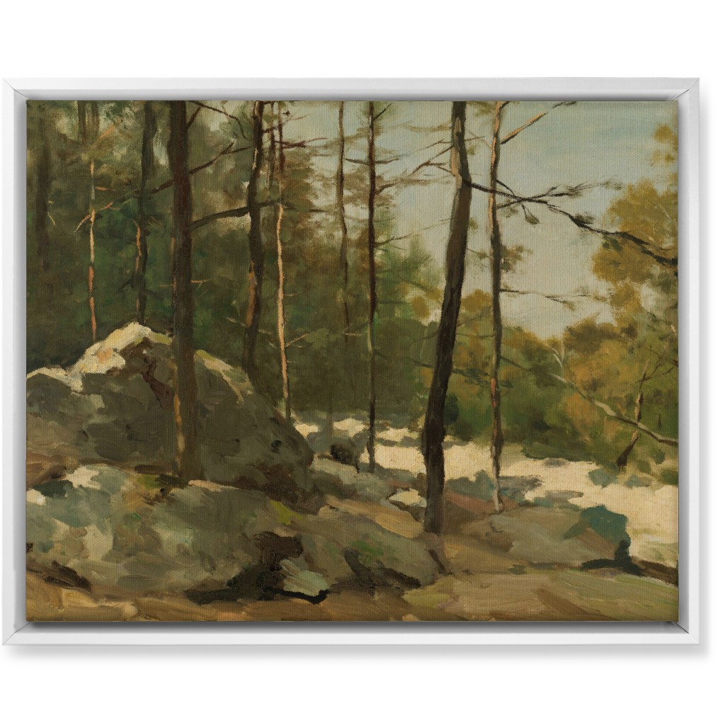 Rocky Edge Wall Art, White, Single piece, Canvas, 16x20, Green