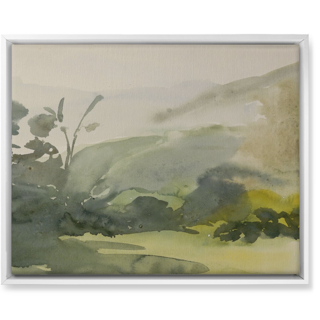 Meadow Morning Wall Art, White, Single piece, Canvas, 16x20, Green, Classic Green