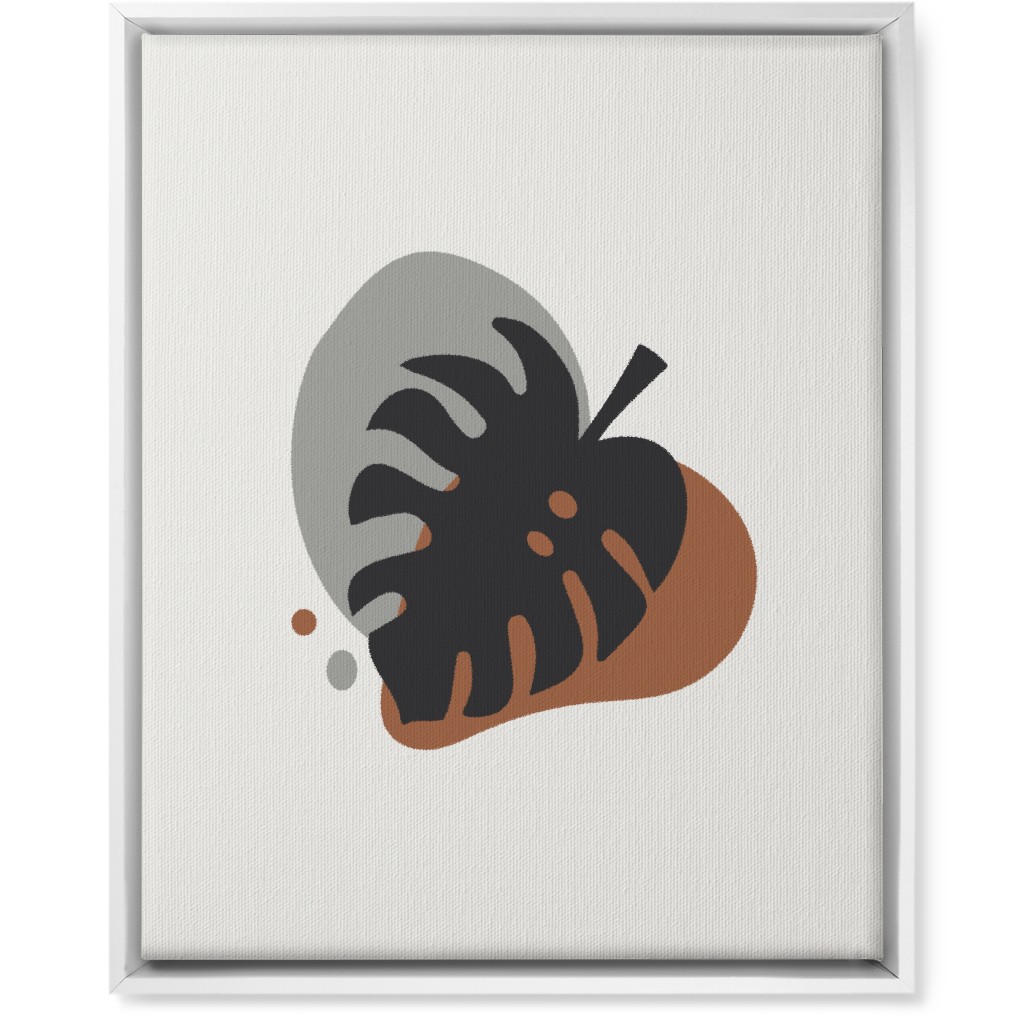 Shapes and Fern Leaf Iv Wall Art, White, Single piece, Canvas, 16x20, Brown