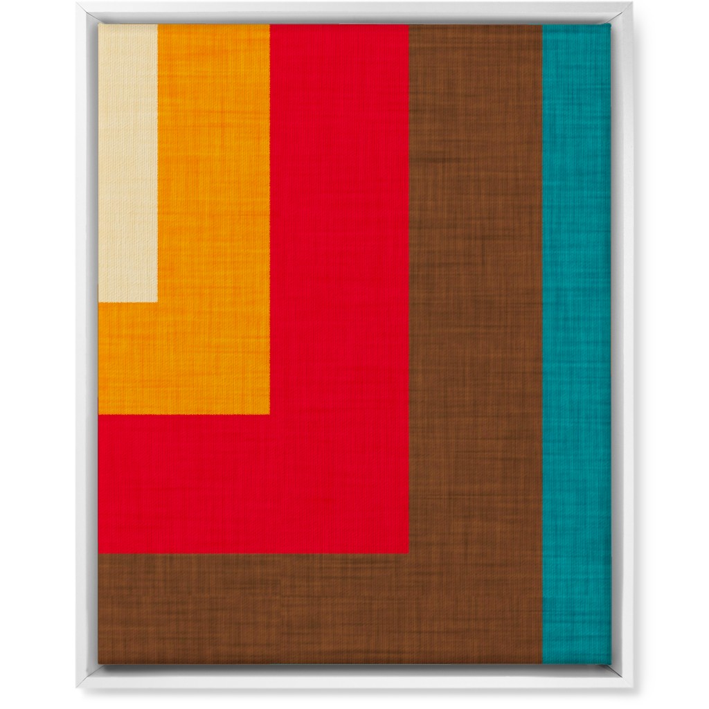 Abstract Mod Cube Wall Art, White, Single piece, Canvas, 16x20, Multicolor, Red