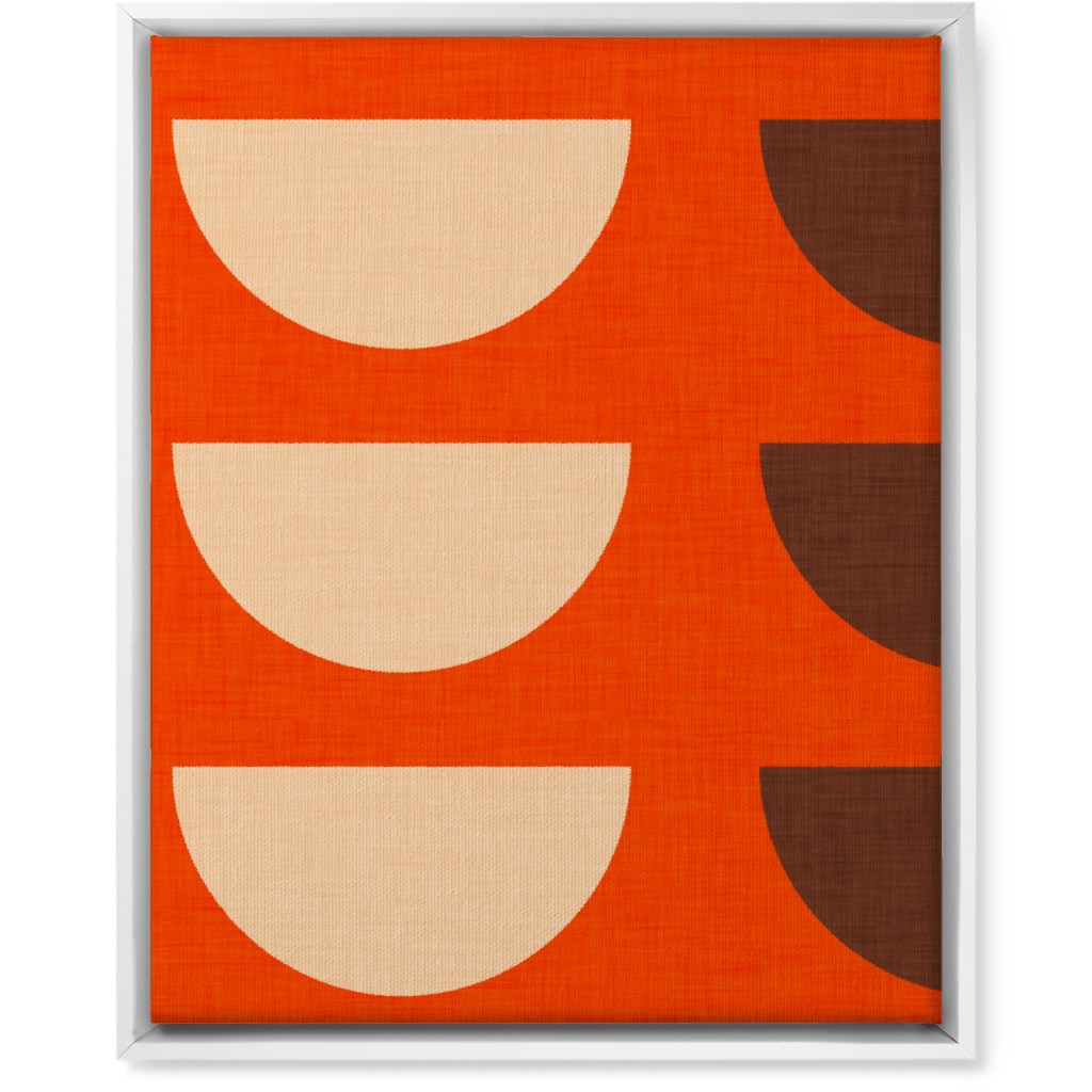 Half Moon Wall Art, White, Single piece, Canvas, 16x20, Red, Coral