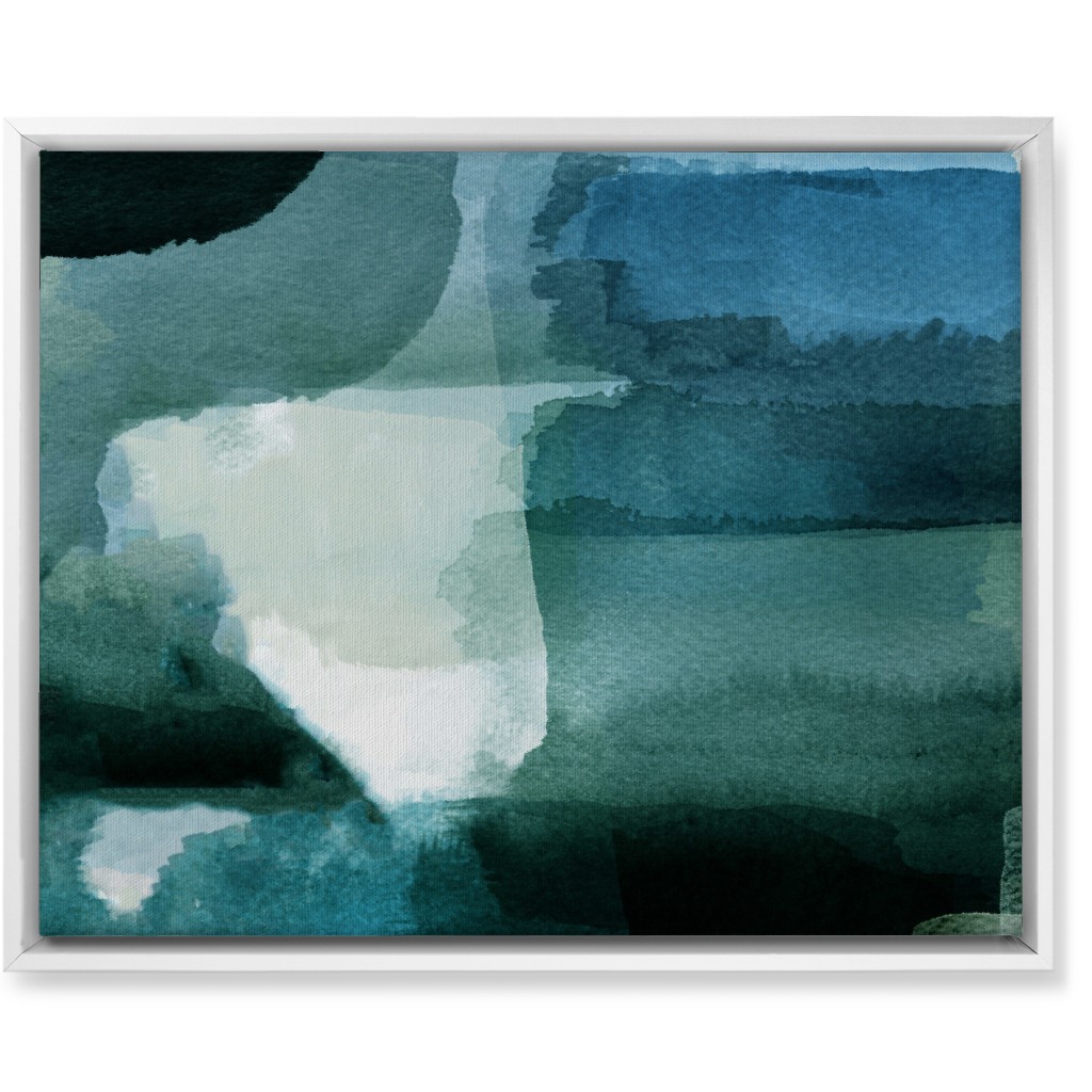 Abyss - Green and Blue Wall Art, White, Single piece, Canvas, 16x20, Green, Classic Green