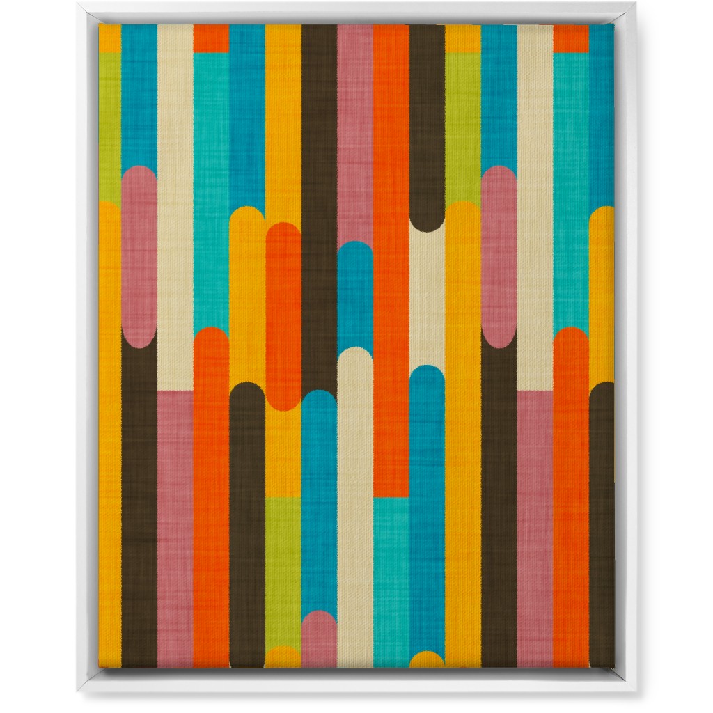 Retro Color Block Popsicle - Multi Wall Art, White, Single piece, Canvas, 16x20, Multicolor