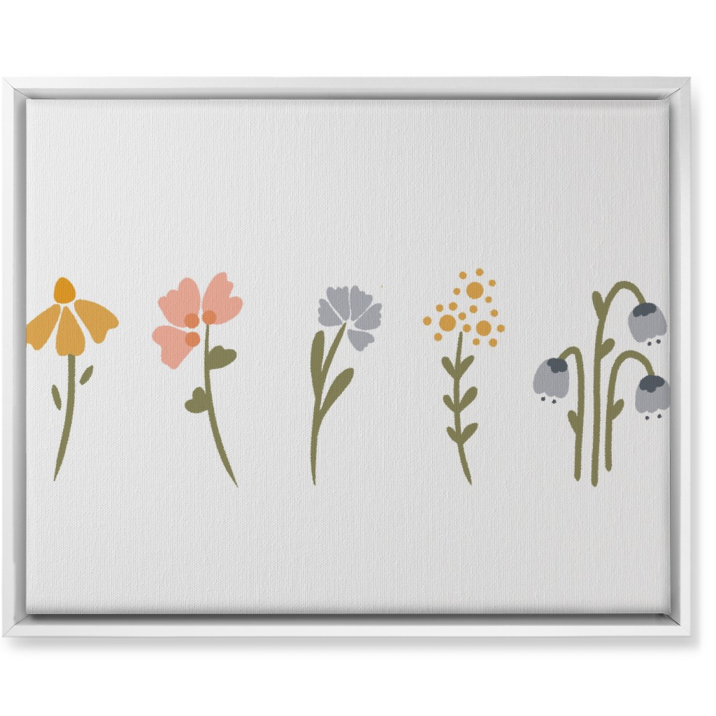 Wildflowers - Multi on White Wall Art, White, Single piece, Canvas, 16x20, Multicolor