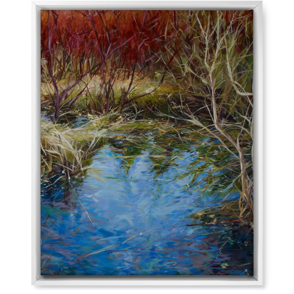 Autumn Red Painting Wall Art, White, Single piece, Canvas, 16x20, Green, Classic Green