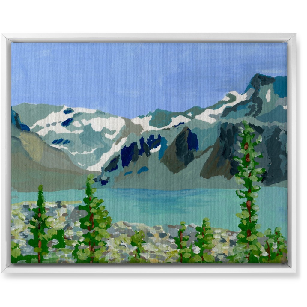 Lake Wedgemount Painting Wall Art, White, Single piece, Canvas, 16x20, Blue, True Blue