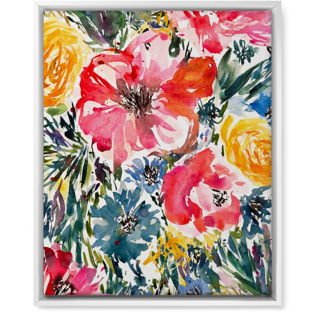 Blair Floral - Multi Wall Art, White, Single piece, Canvas, 16x20, Multicolor