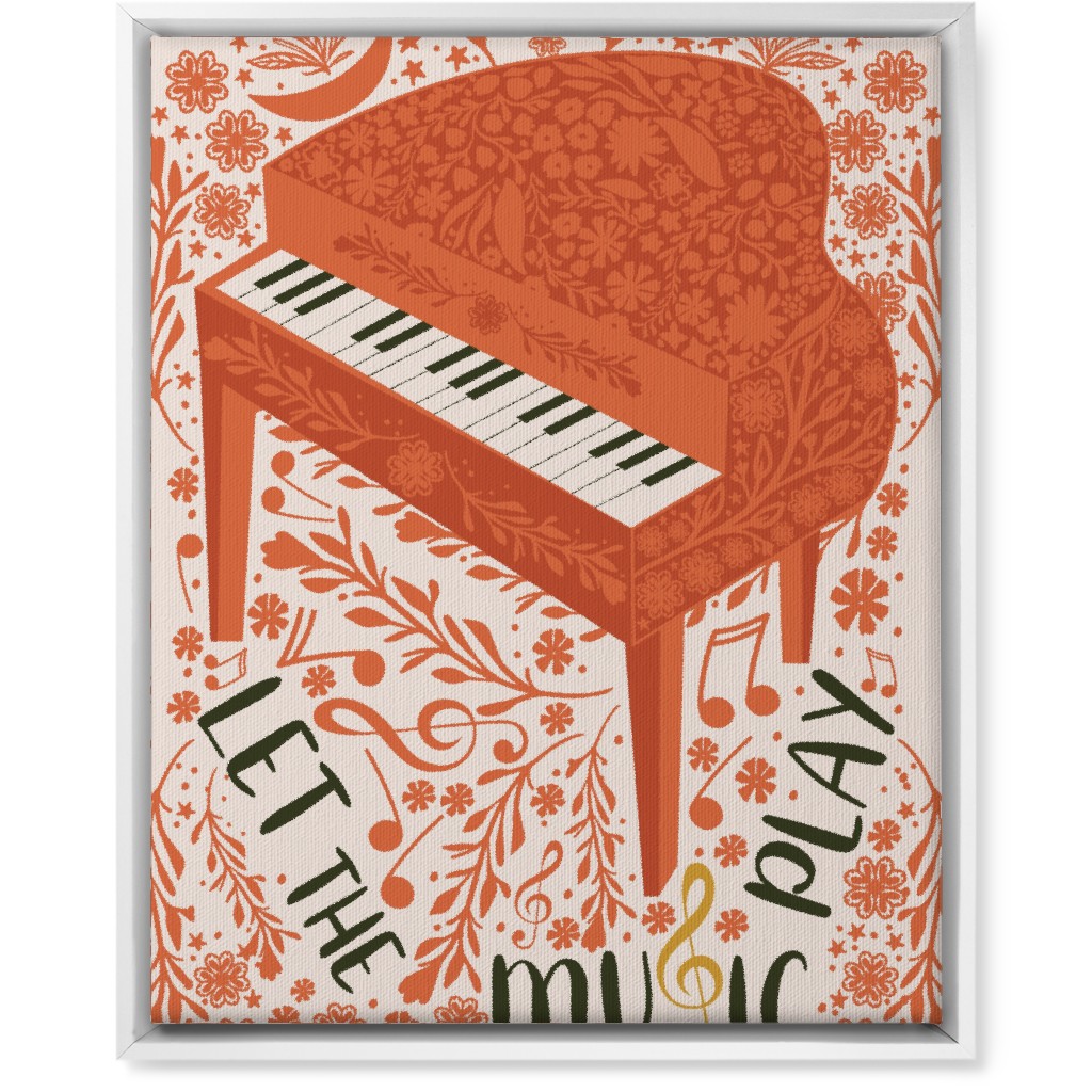 Let the Music Play - Red Wall Art, White, Single piece, Canvas, 16x20, Pink, Bright Pink