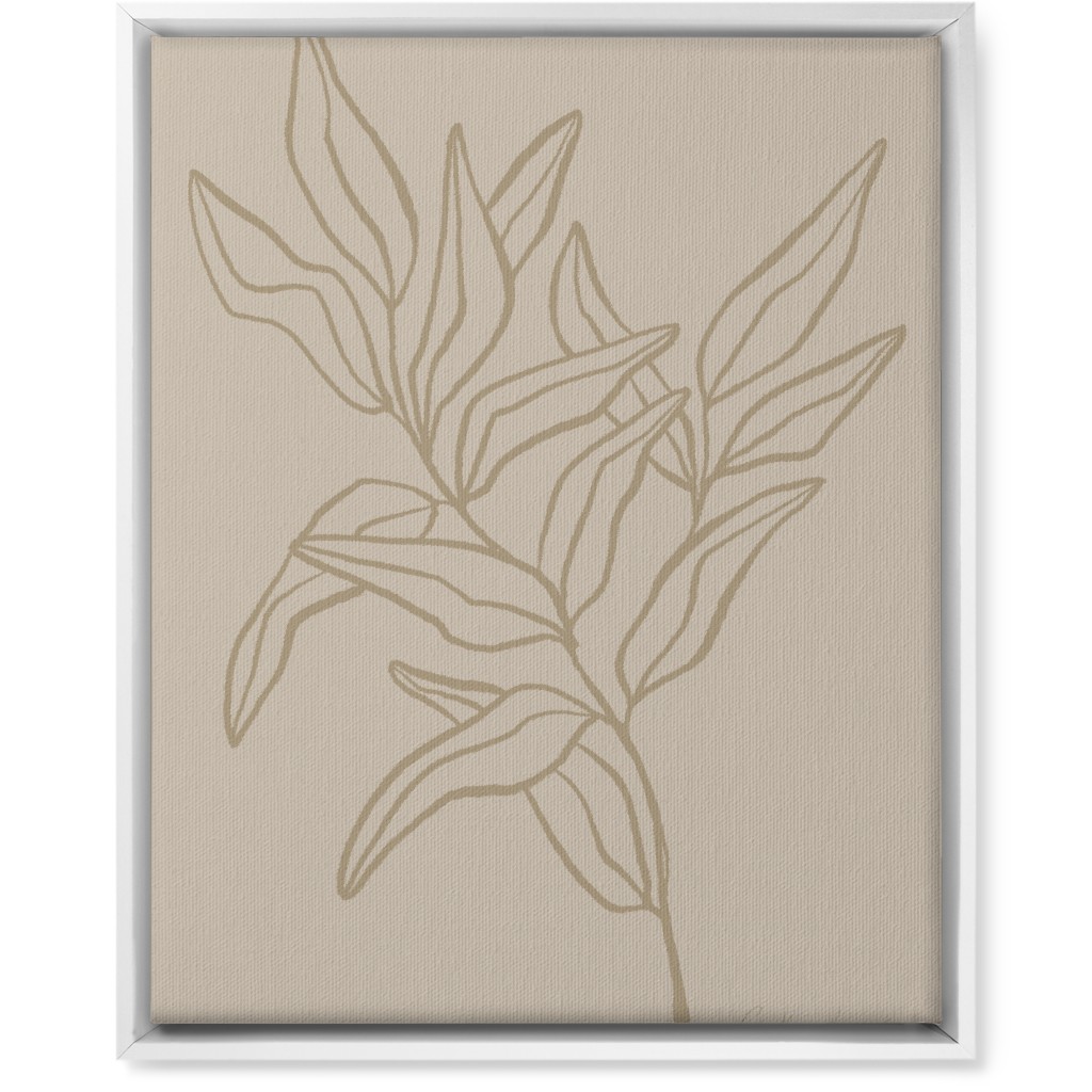 Botanical Eucalyptus Branch I Wall Art, White, Single piece, Canvas, 16x20, Beige, Wheat