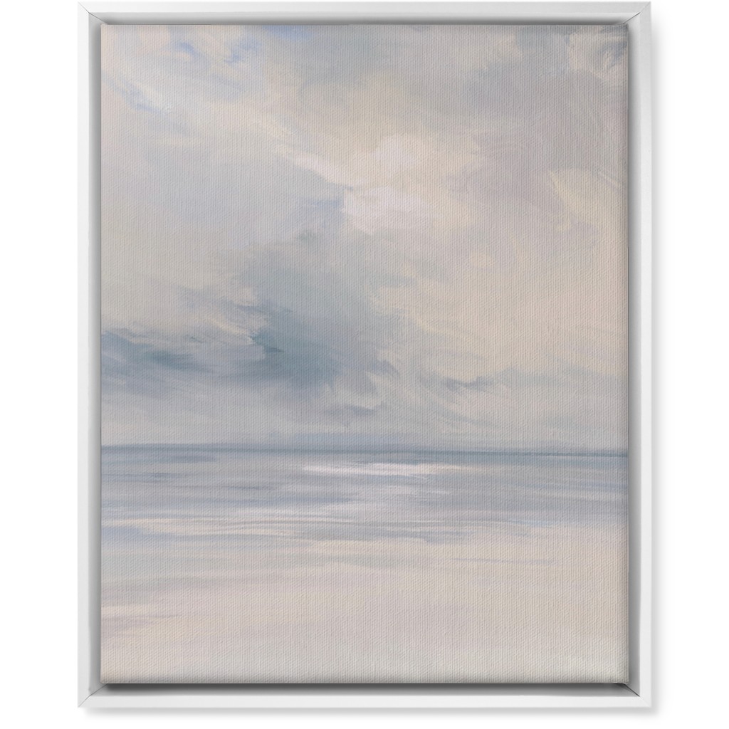 Beach Day - Neutral Wall Art, White, Single piece, Canvas, 16x20, Blue