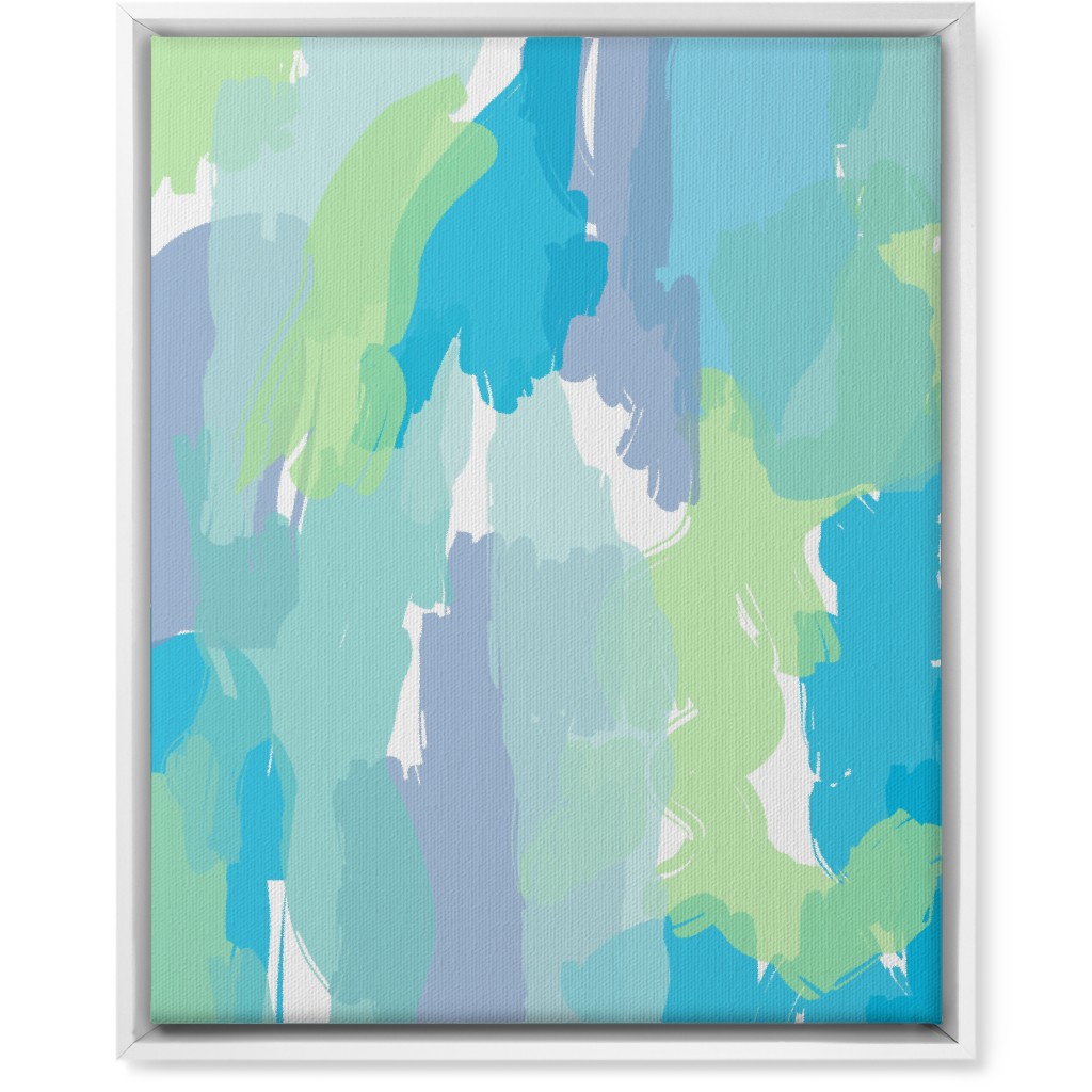 Abstract Painting - Cool Wall Art, White, Single piece, Canvas, 16x20, Multicolor