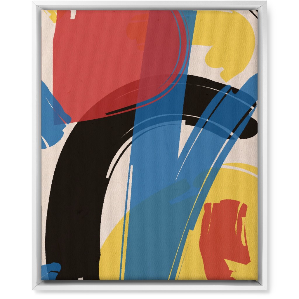 Primary Painterly Abstract - Multi Wall Art, White, Single piece, Canvas, 16x20, Multicolor