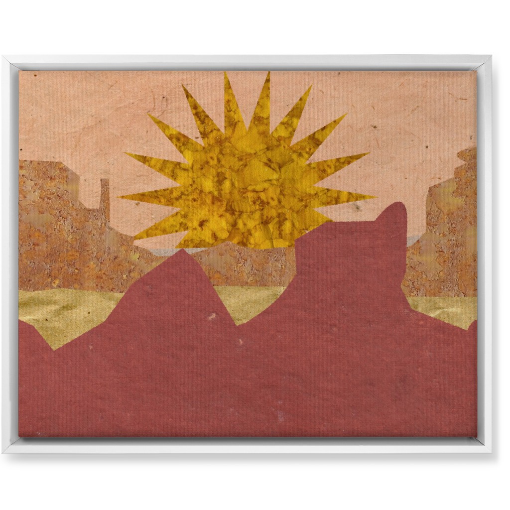 Textured Canyon Sunset - Warm Wall Art, White, Single piece, Canvas, 16x20, Orange