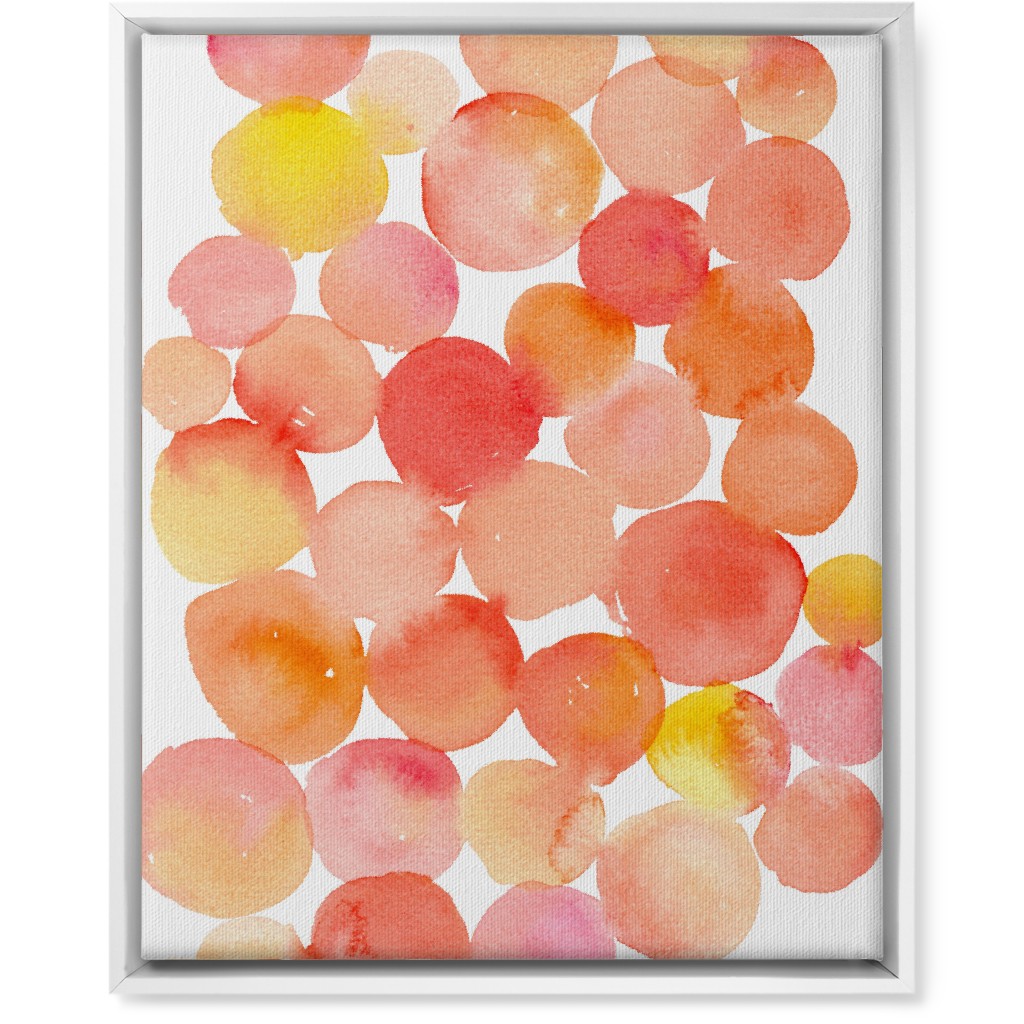 Watercolor Circles Wall Art, White, Single piece, Canvas, 16x20, Orange