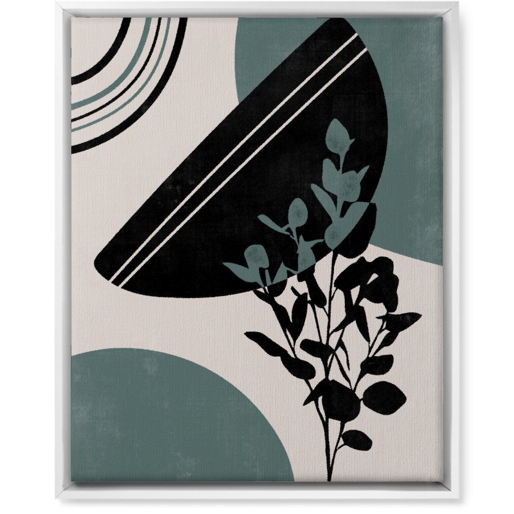 Modern Eucalytus Botanical - Green and Ivory Wall Art, White, Single piece, Canvas, 16x20, Green, Classic Green