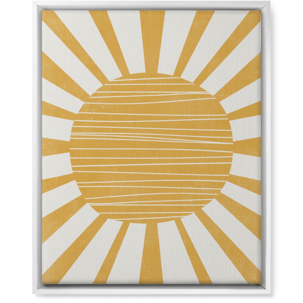 Sun Glow - Yellow and Beige Wall Art, White, Single piece, Canvas, 16x20, Yellow