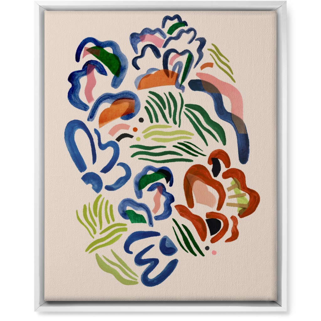 Garden Watercolor - Multi Wall Art, White, Single piece, Canvas, 16x20, Multicolor