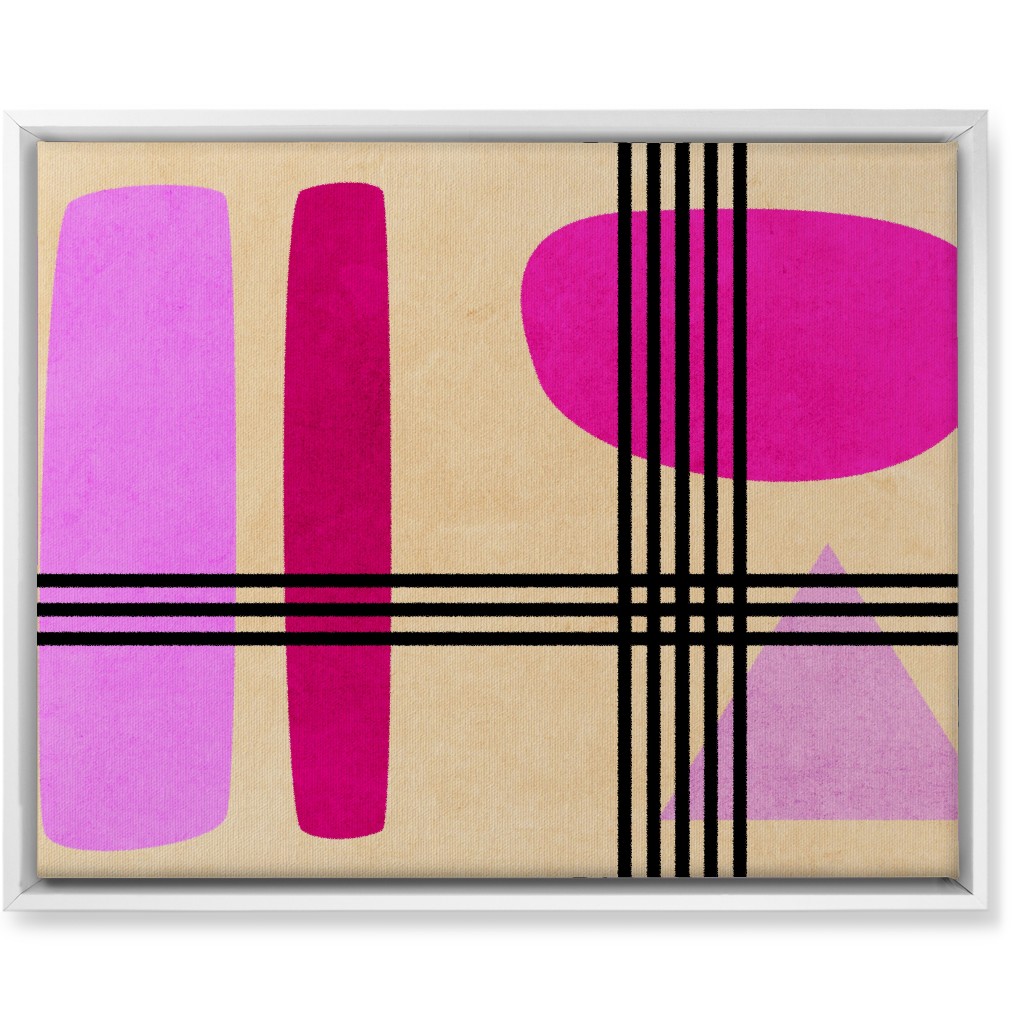 Criss-Cross Abstract Wall Art, White, Single piece, Canvas, 16x20, Pink