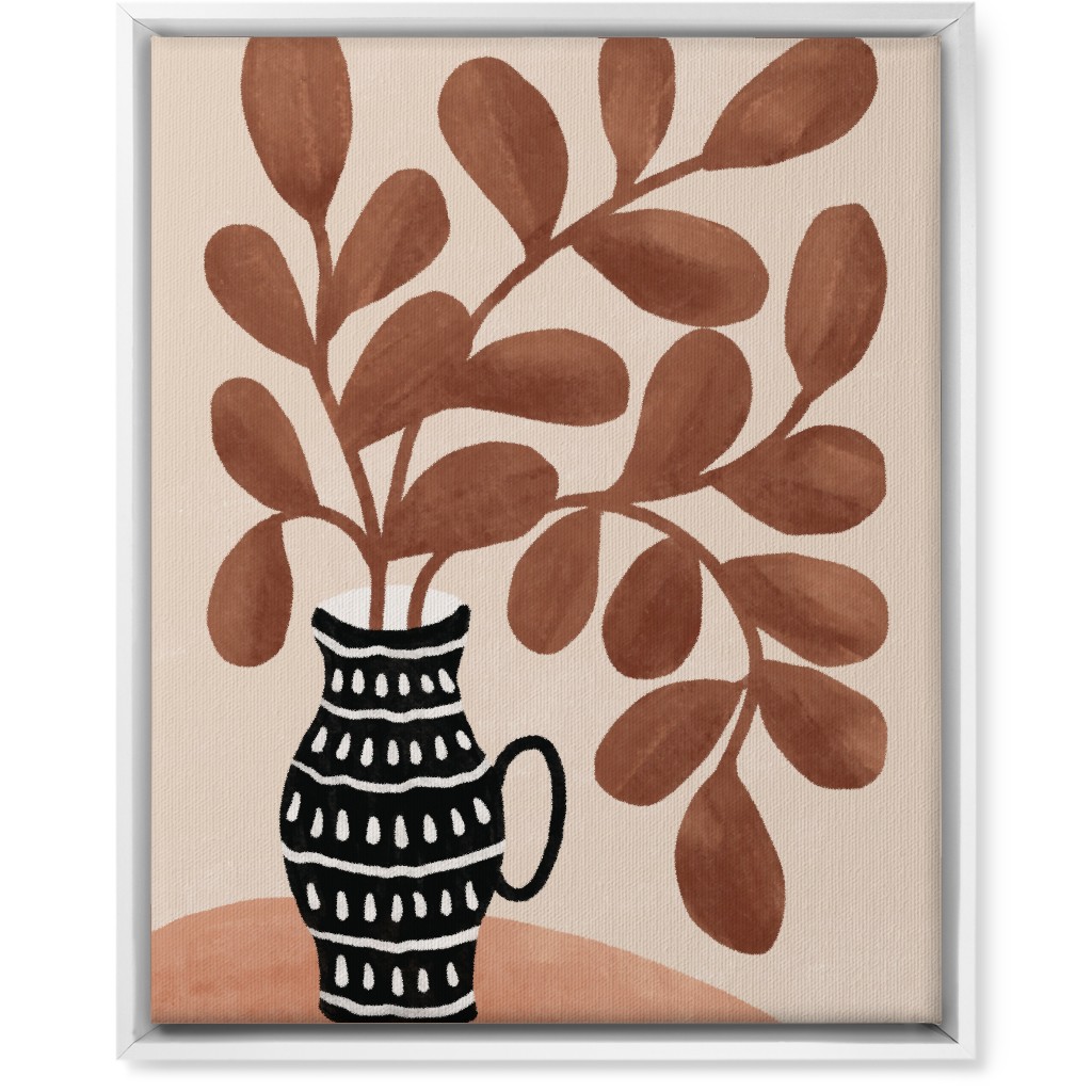 the Vase I - Neutral Wall Art, White, Single piece, Canvas, 16x20, Brown, Brown