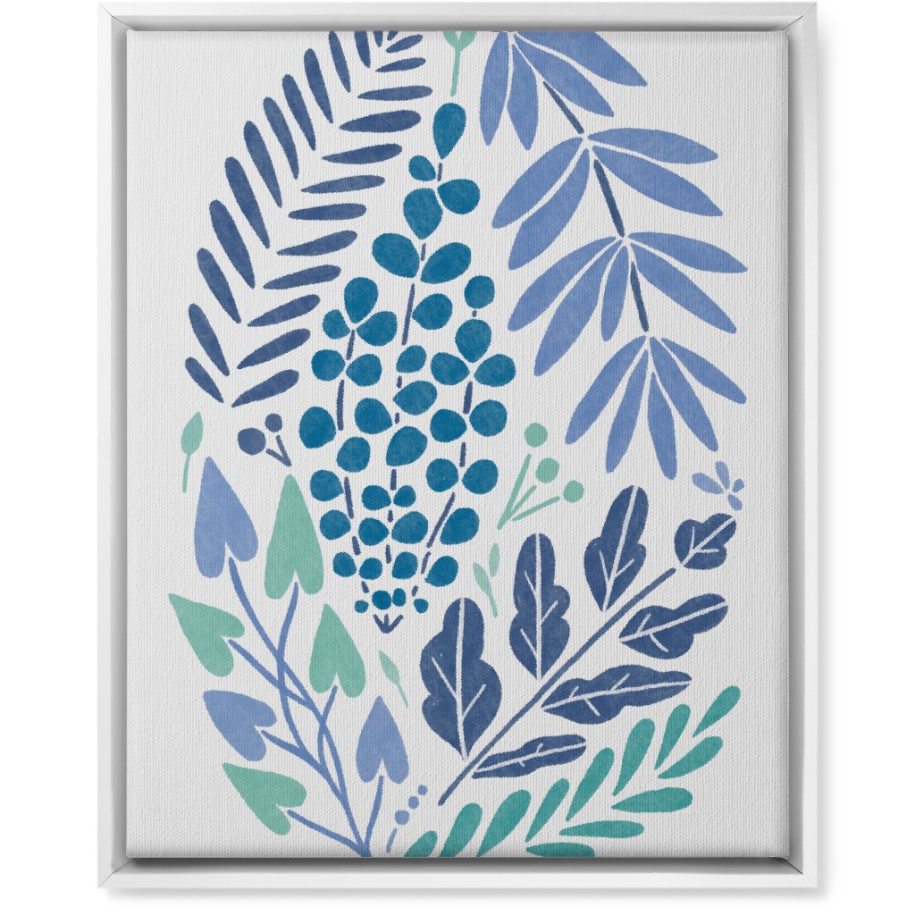 Botanical Composition Wall Art, White, Single piece, Canvas, 16x20, Blue