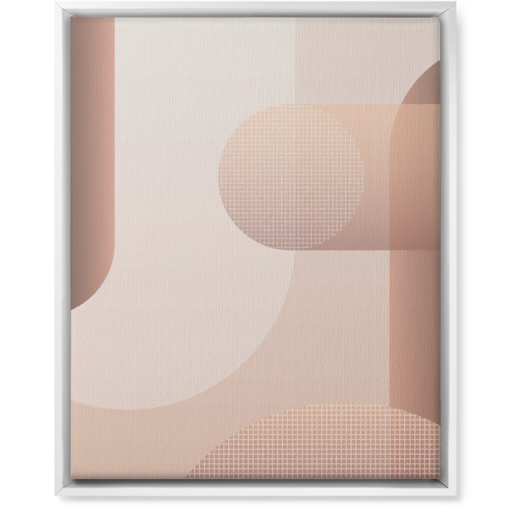 Geometric Curves - Neutral Wall Art, White, Single piece, Canvas, 16x20, Pink