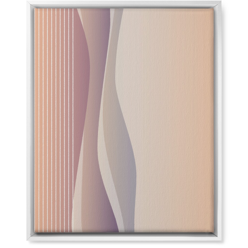 Curves Abstract - Neutral Wall Art, White, Single piece, Canvas, 16x20, Pink